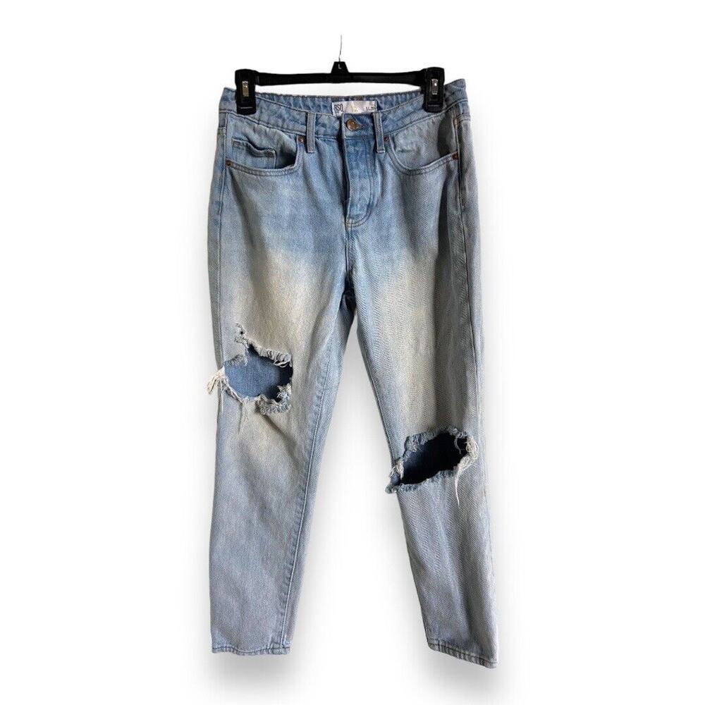 RSQ Womens Jeans Sz 1 25 Boyfriend Light Blue Wash Denim 100% Cotton Ripped